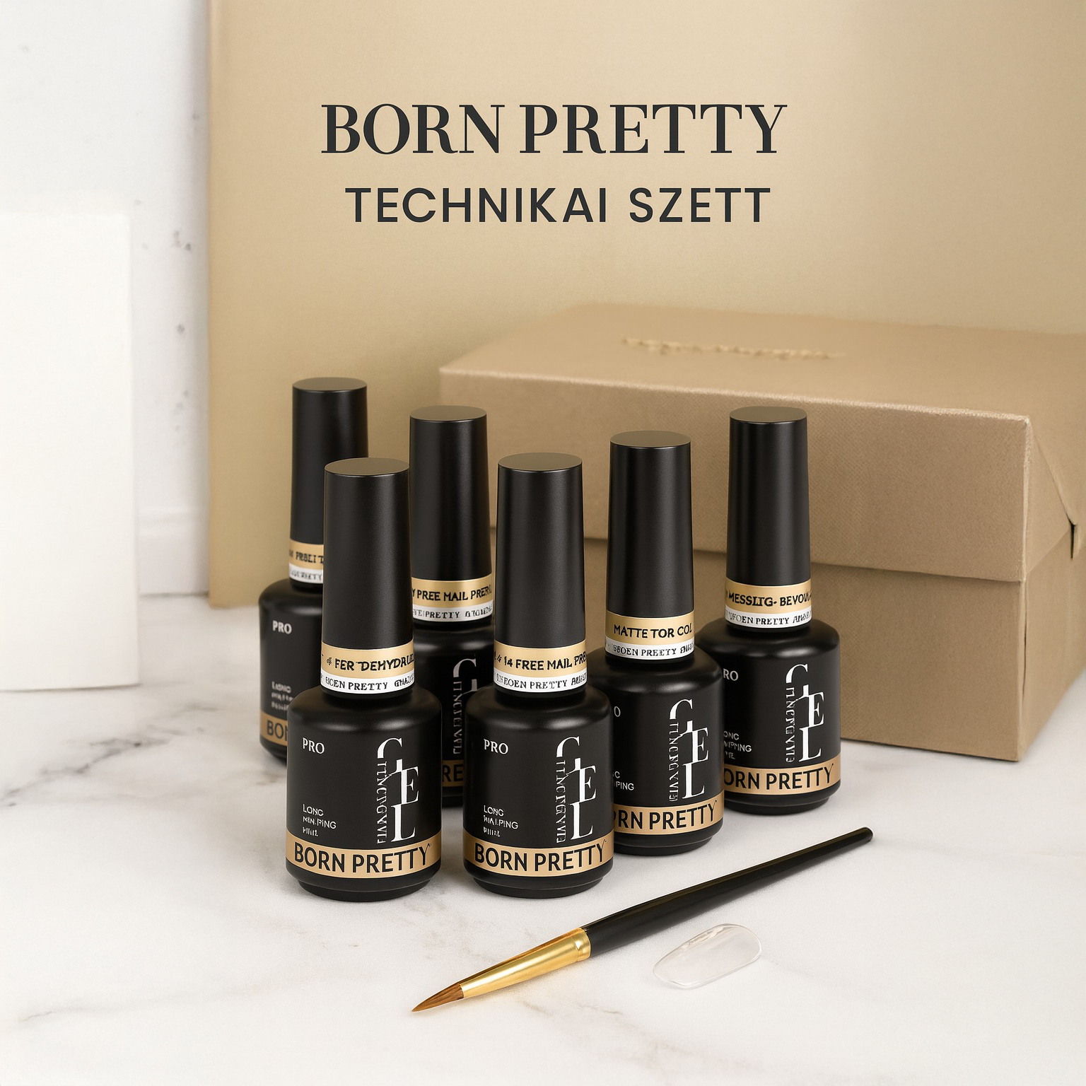 Born Pretty PRO - Technikai szett - 6x15 ml  (prep/primer/base/top/matt/remover)