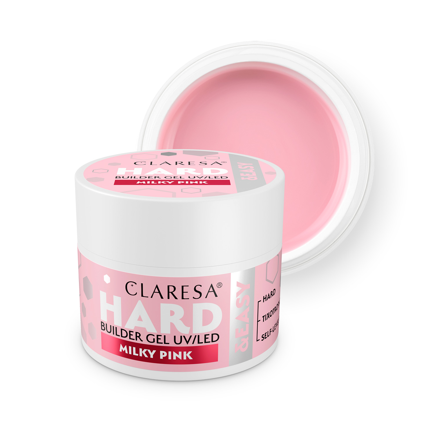 CLARESA Hard&Easy Builder Gél 12g - Milky Pink