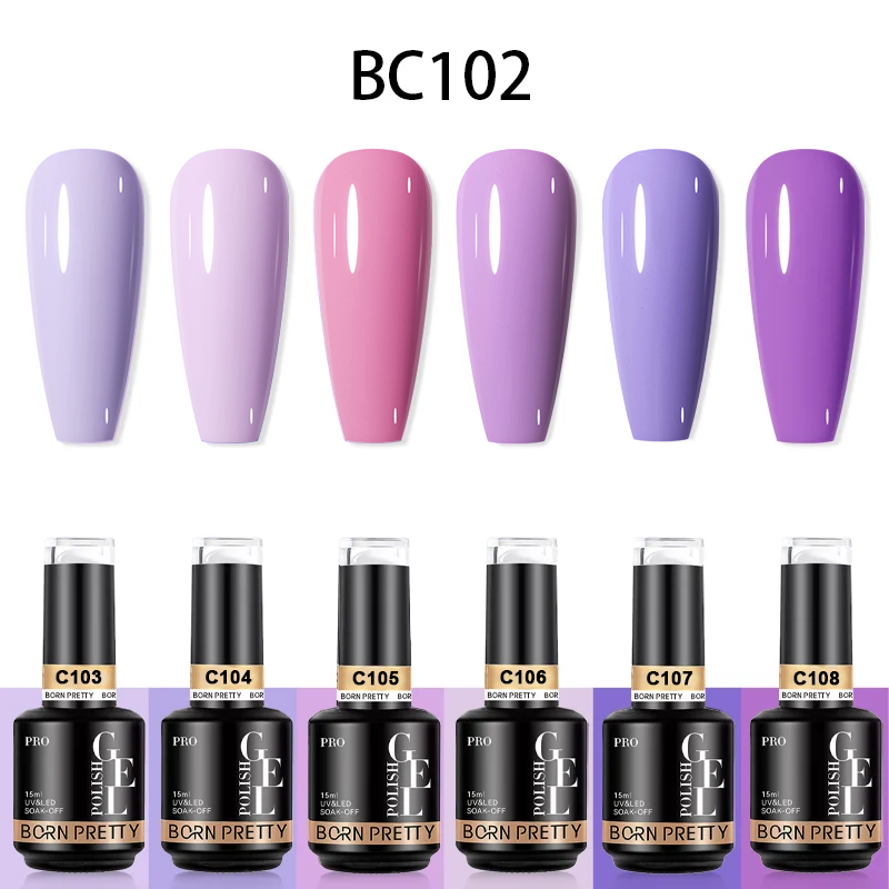 Born Pretty Pro UV/LED HEMA FREE gél lakk szett 6x15ml - BC102