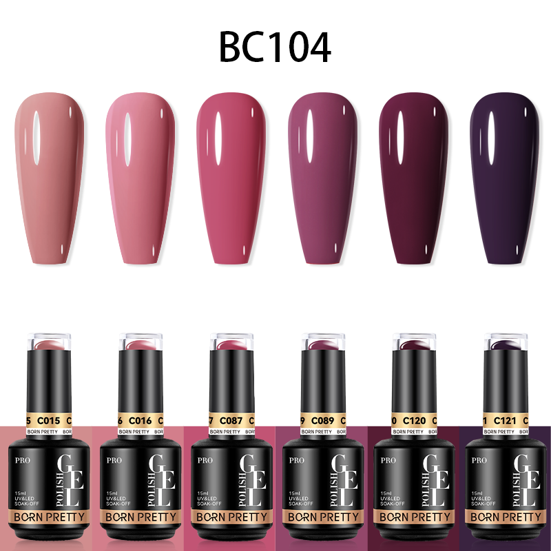 Born Pretty Pro UV/LED HEMA FREE gél lakk szett 6x15ml - BC104