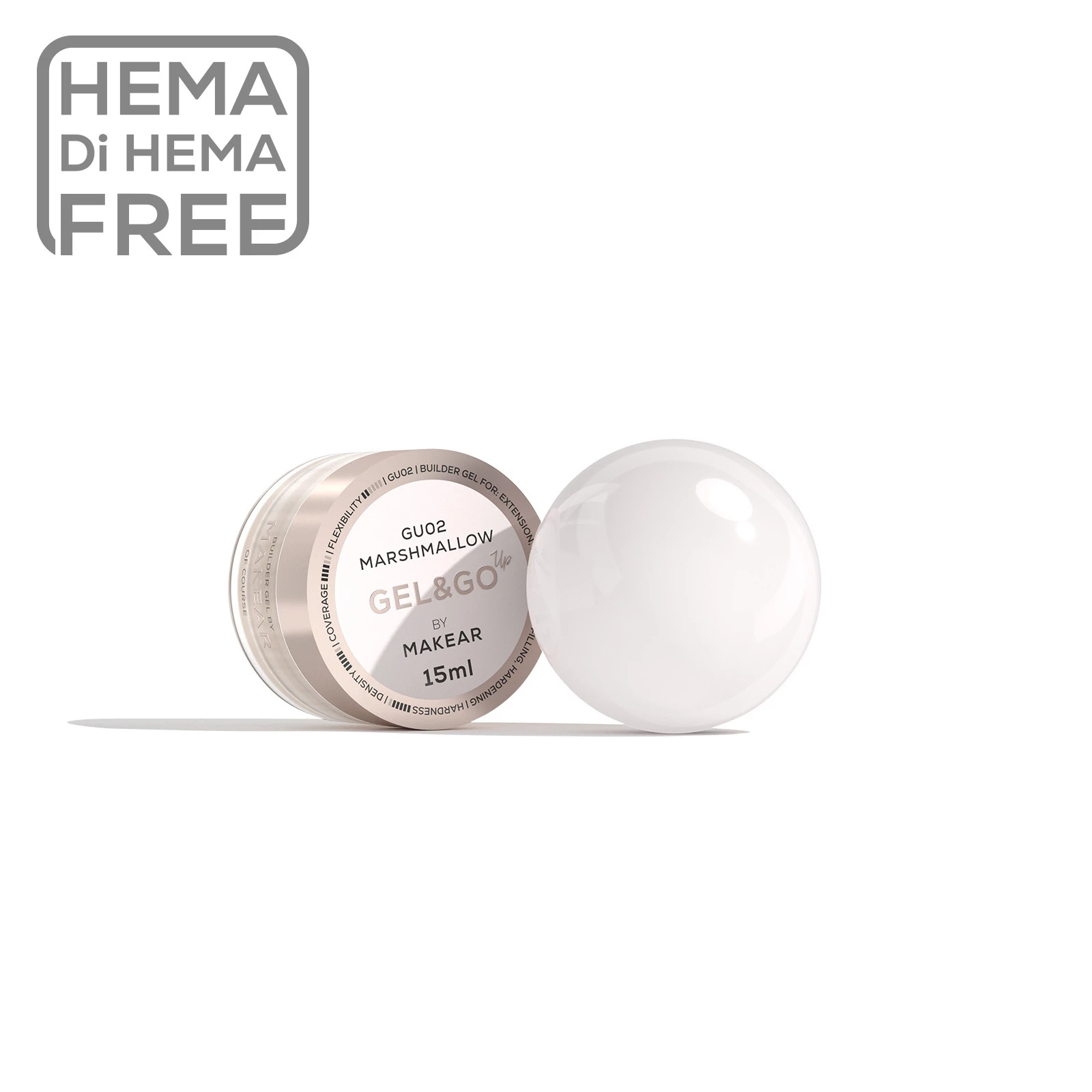 MAKEAR Gel&Go UP Builder Gél - GU02 - Marshmallow - 15ml