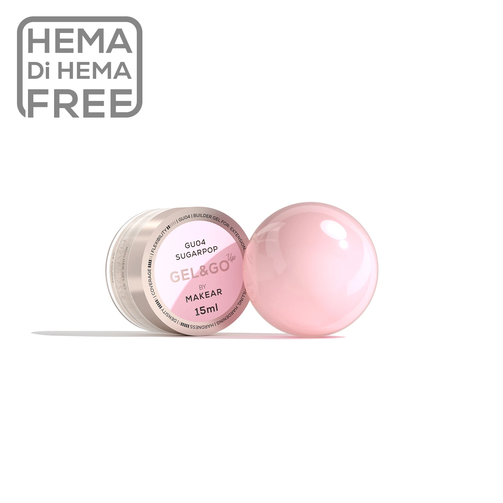 MAKEAR Gel&Go UP Builder Gél - GU04 - Sugarpop - 15ml