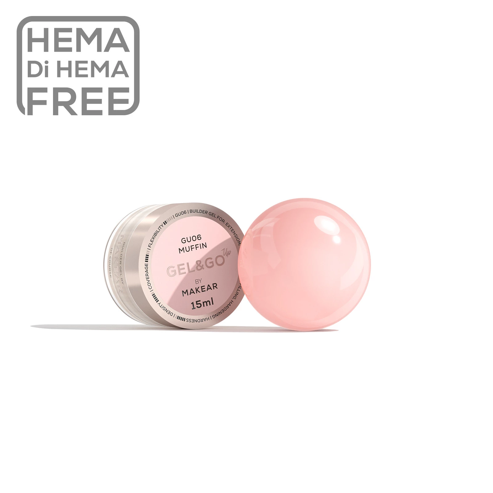 MAKEAR Gel&Go UP Builder Gél 15 ml - GU06 - Muffin