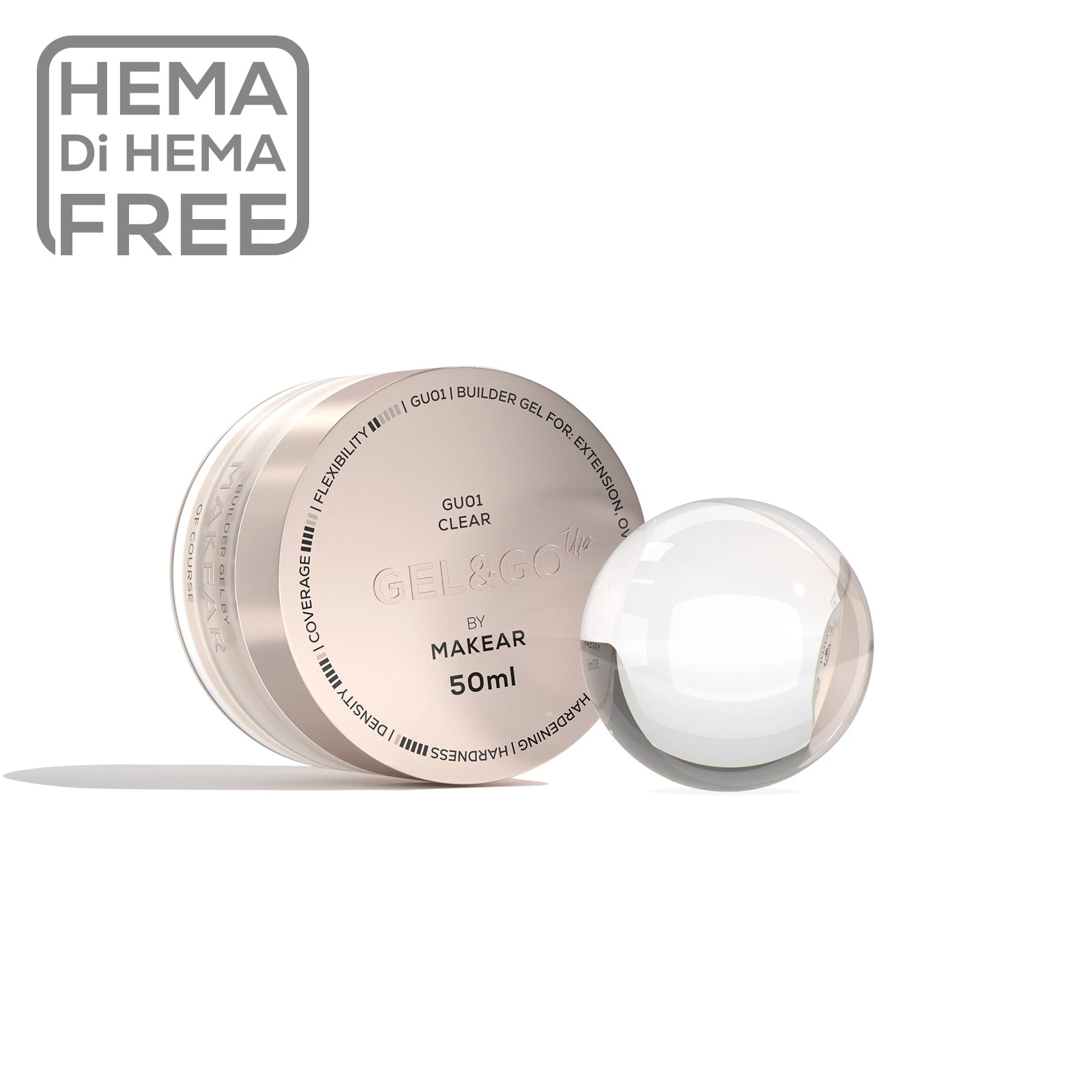 MAKEAR Gel&Go UP Builder Gél 50 ml - GU01 - Clear