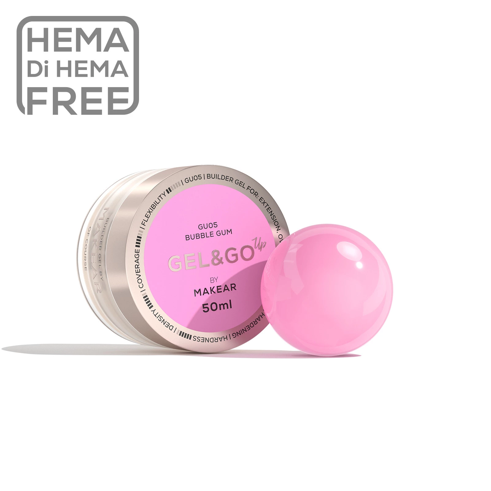 MAKEAR Gel&Go UP Builder Gél 50 ml - GU05 - Bubble Gum