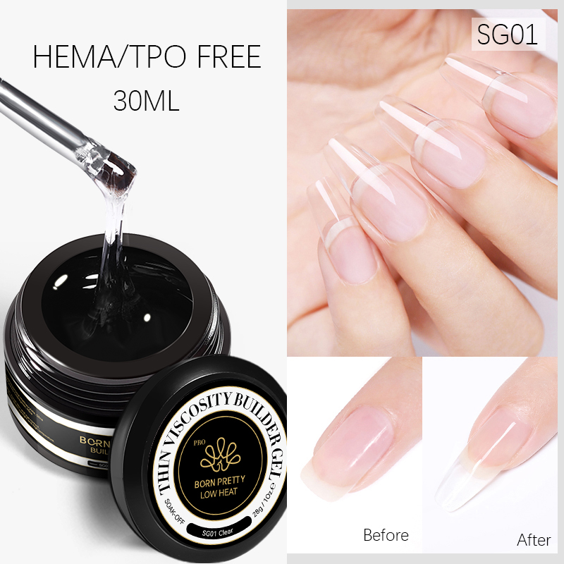BORN PRETTY PRO Soft Gel építőzselé 30 ml - SG01 - Clear