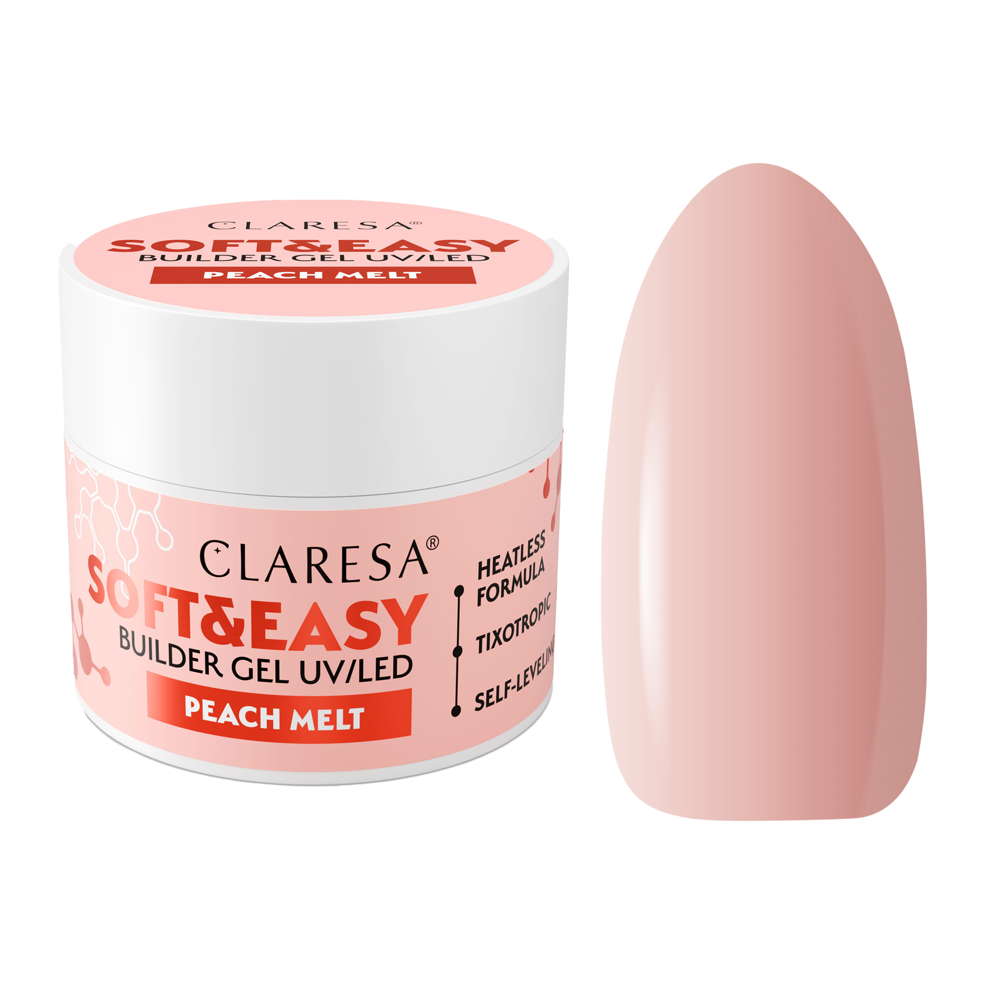 CLARESA Soft&Easy Builder Gél 12g - Peach Melt