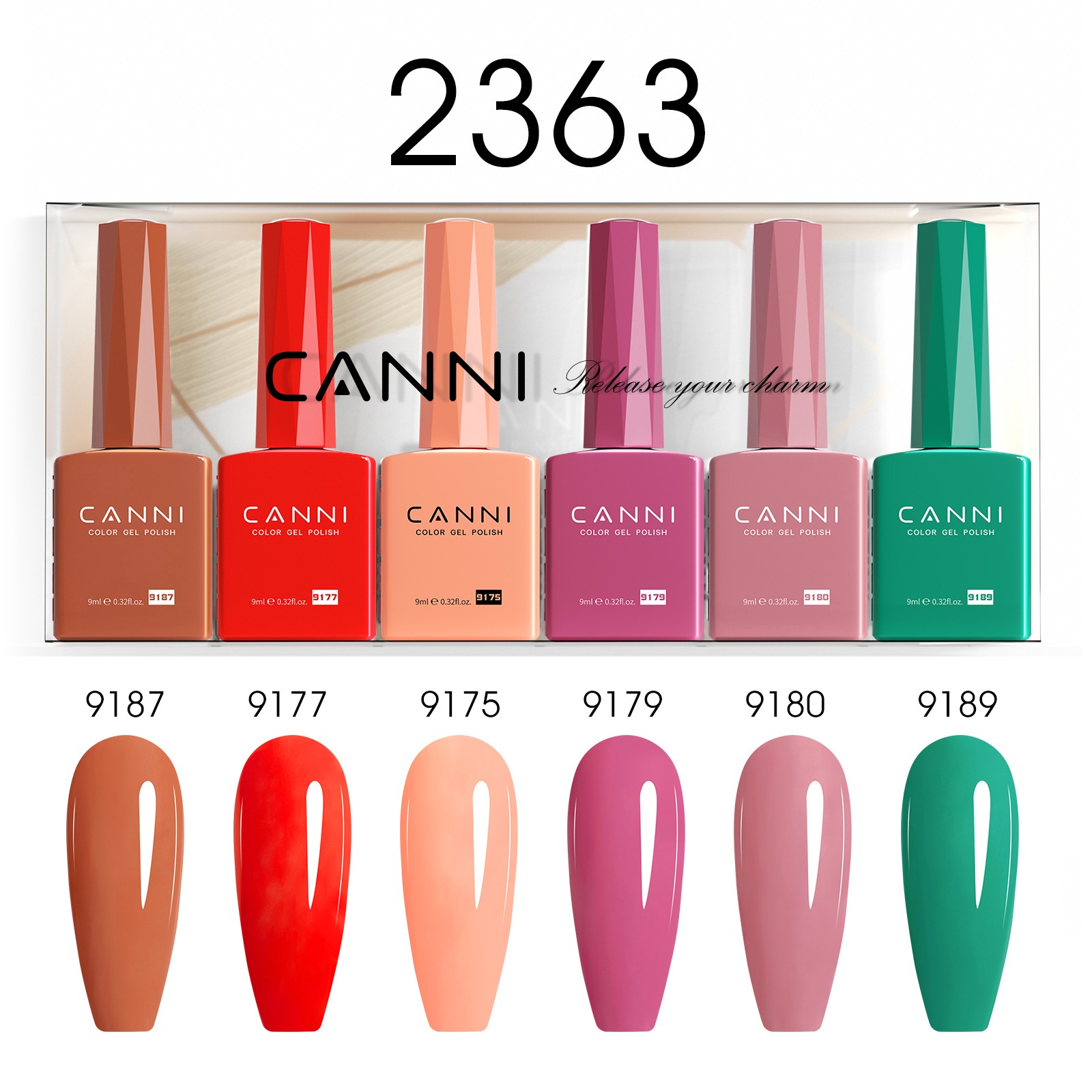 CANNI HEMA FREE UV/LED gél lakk szett 6x9ml - 2363