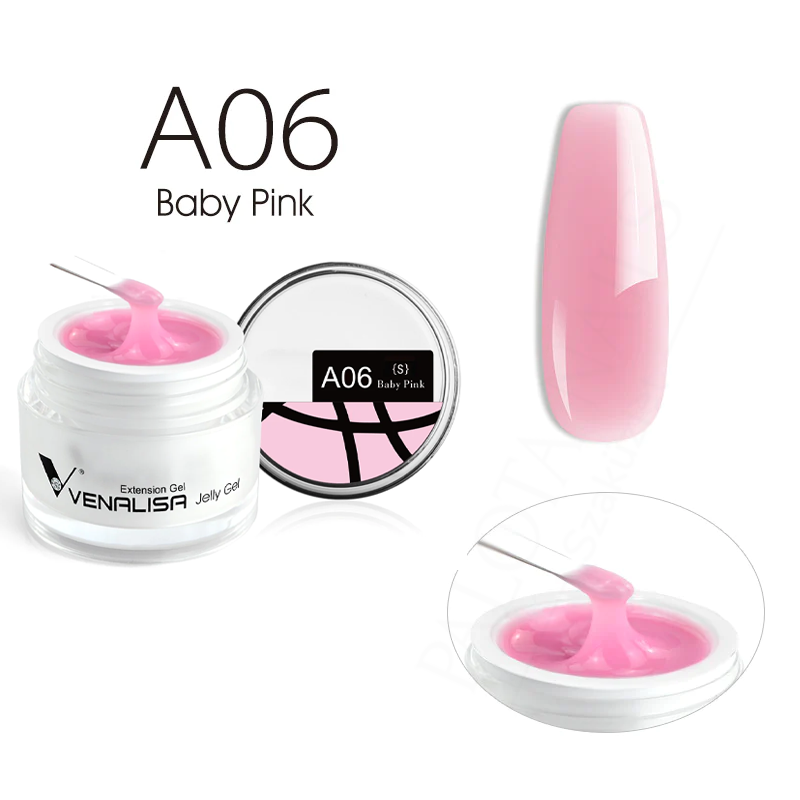 Venalisa Jelly Gel - új formula - 15 ml építőzselé - A06S Baby Pink