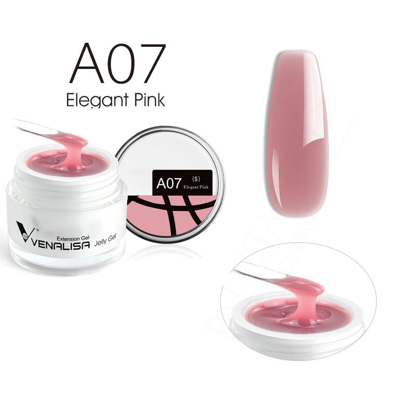 Venalisa Jelly Gel - új formula - 15 ml építőzselé - A07S Elegant Pink