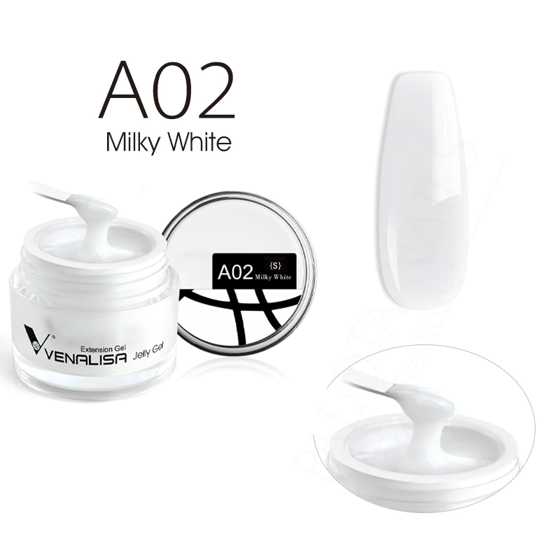 Venalisa Jelly Gel - új formula - 50 ml építőzselé - A02L Milky White