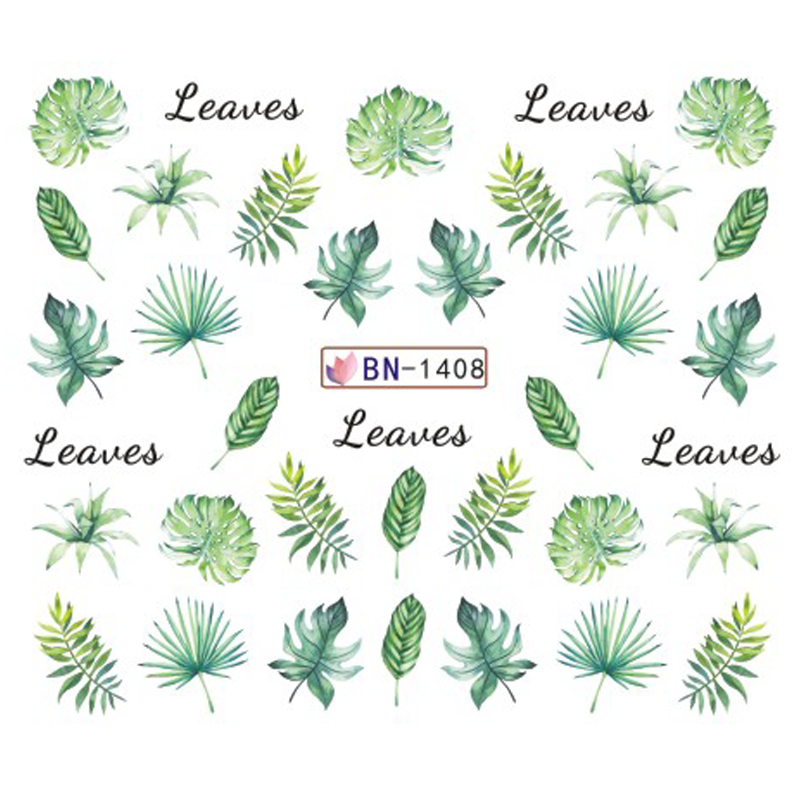 Köröm matrica No.1408 zöld leveles