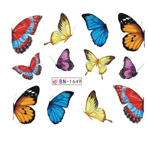Köröm matrica No.1649 színes nagy pillangós-65