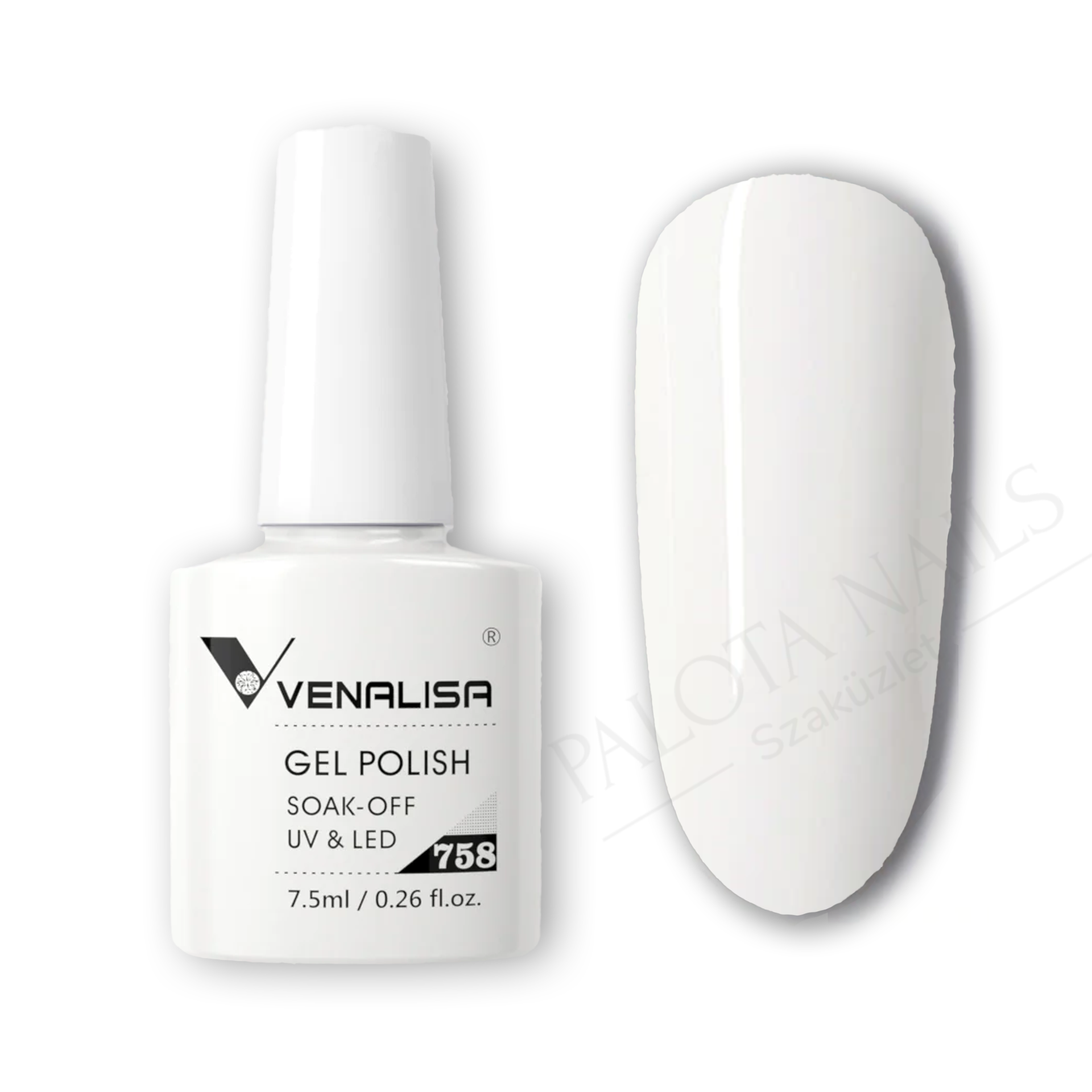 Venalisa UV/LED Gél Lakk 7.5 ml No.758 - Milky White
