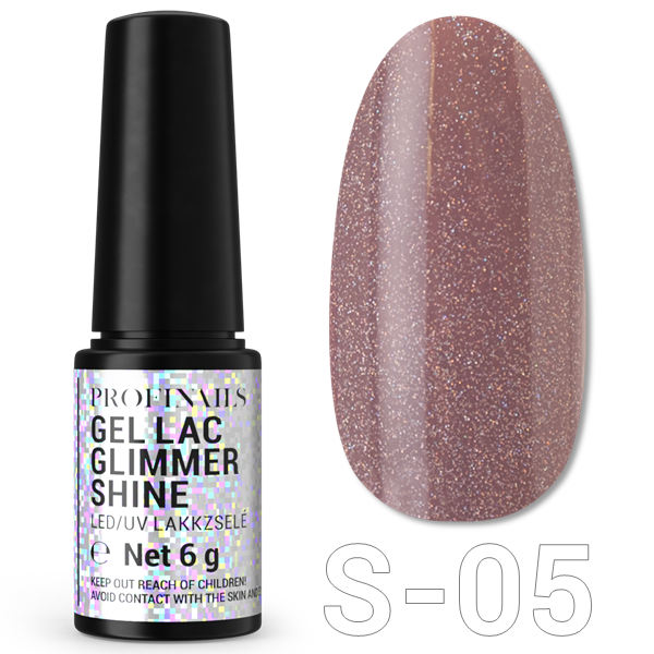 Profinails Gel Lac Glimmer Shine LED/UV lakkzselé 6gr S-05