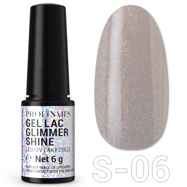 Profinails Gel Lac Glimmer Shine LED/UV lakkzselé 6gr S-06