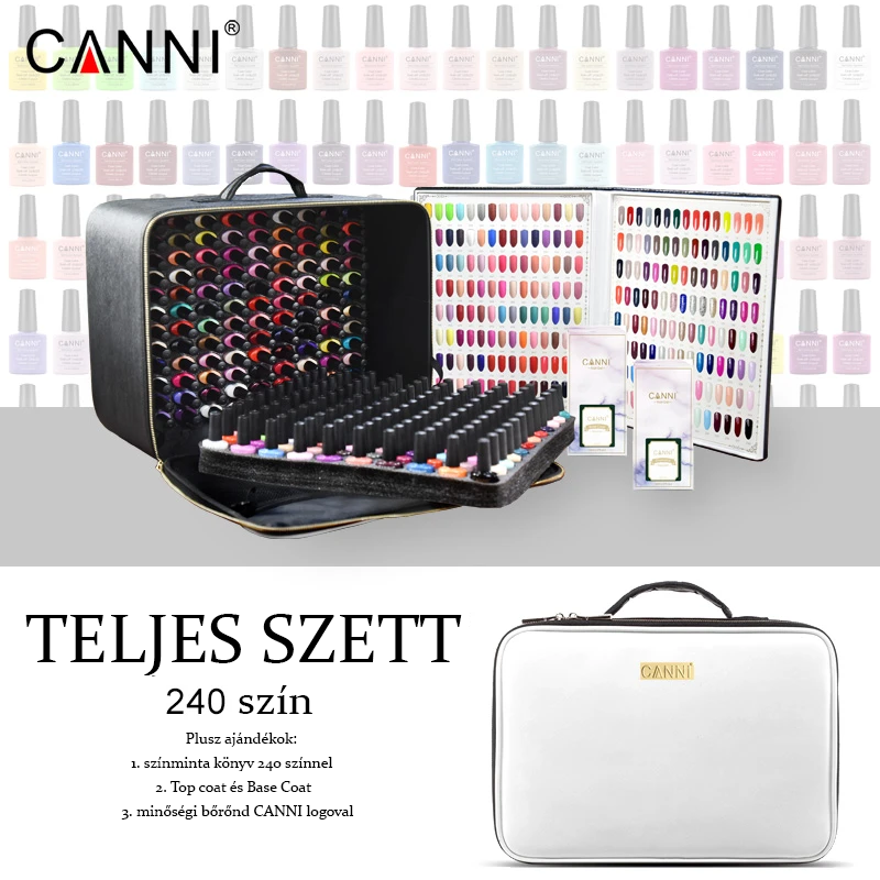 CANNI UV/LED gél lakk teljes szett 240 x 7.3 ml