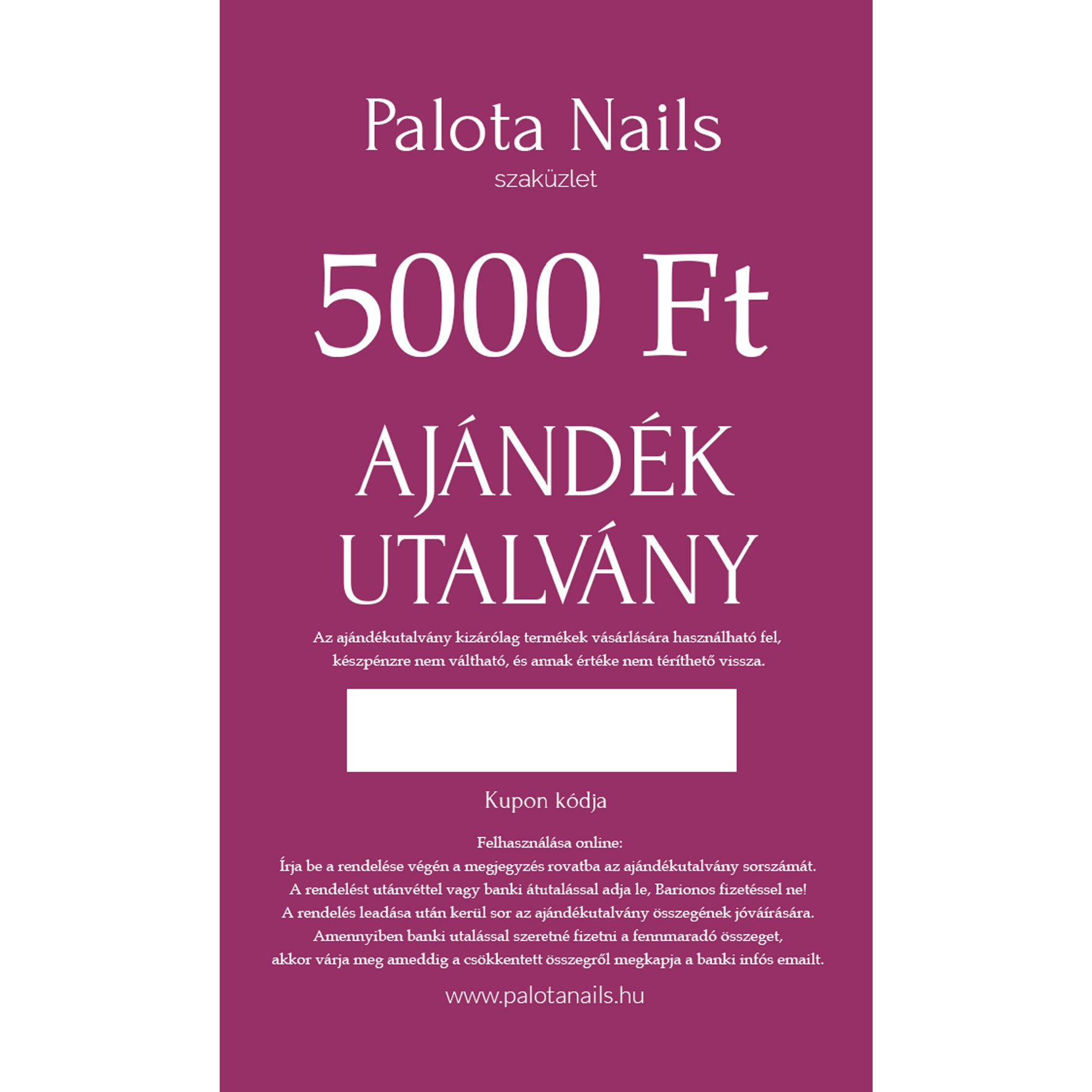Ajándékutalvány 5000 Ft