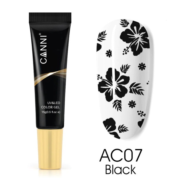 CANNI 2in1 nyomda- és festőzselé 15 ml - AC07 fekete