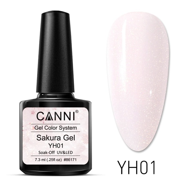 CANNI Sakura Glitter UV/LED gél lakk 7.3 ml No. YH01