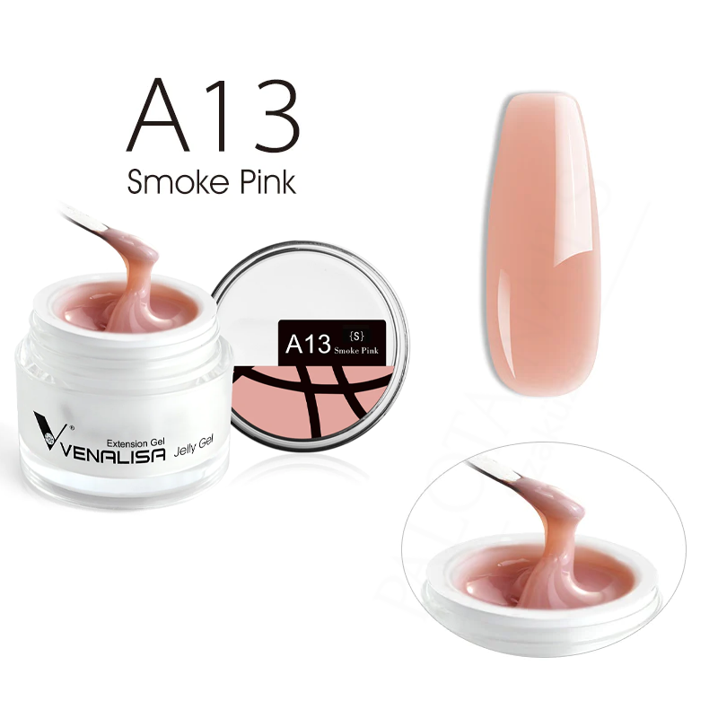 Venalisa Jelly Gel - új formula - 15 ml építőzselé - A13 Smoke Pink