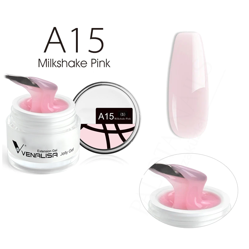 Venalisa Jelly Gel - új formula - 15 ml építőzselé - A15S Milkshake Pink