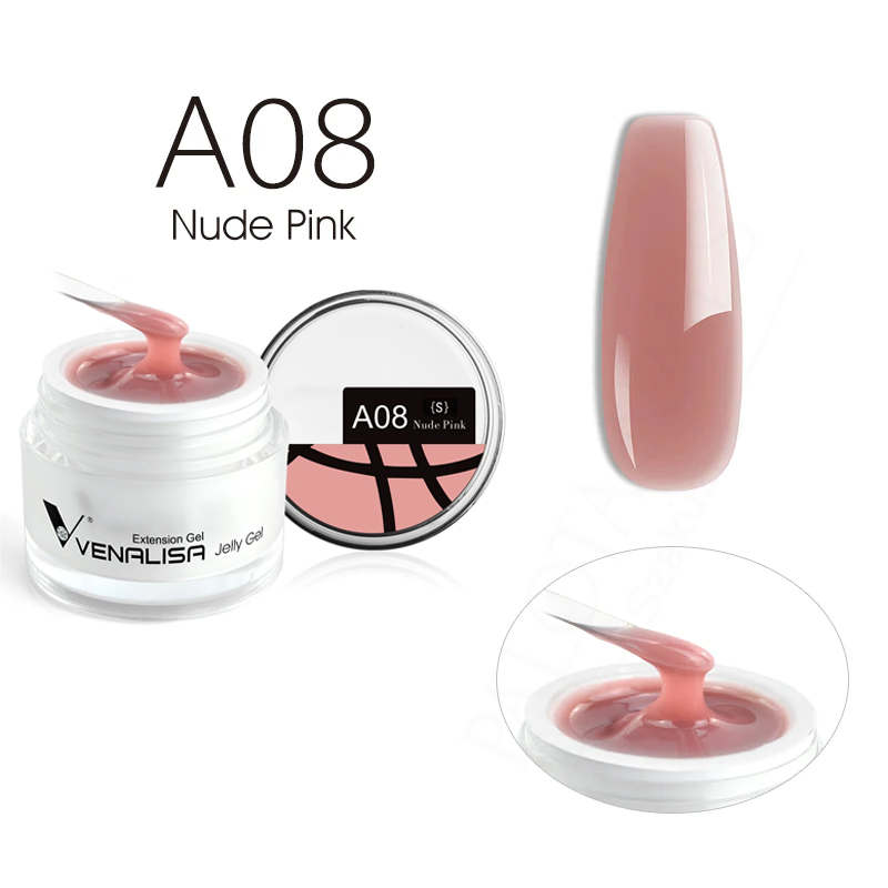 Venalisa Jelly Gel - új formula - 50 ml építőzselé - A08 Nude Pink