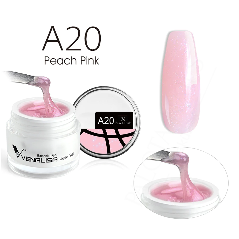 Venalisa Jelly Gel - új formula - 50 ml építőzselé - A20L Peach Pink