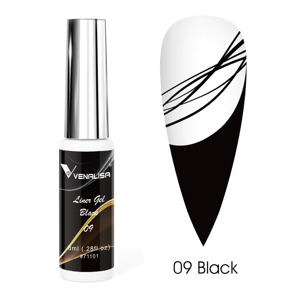 Venalisa Liner UV/LED díszítő gél LX09 - 8 ml - Black