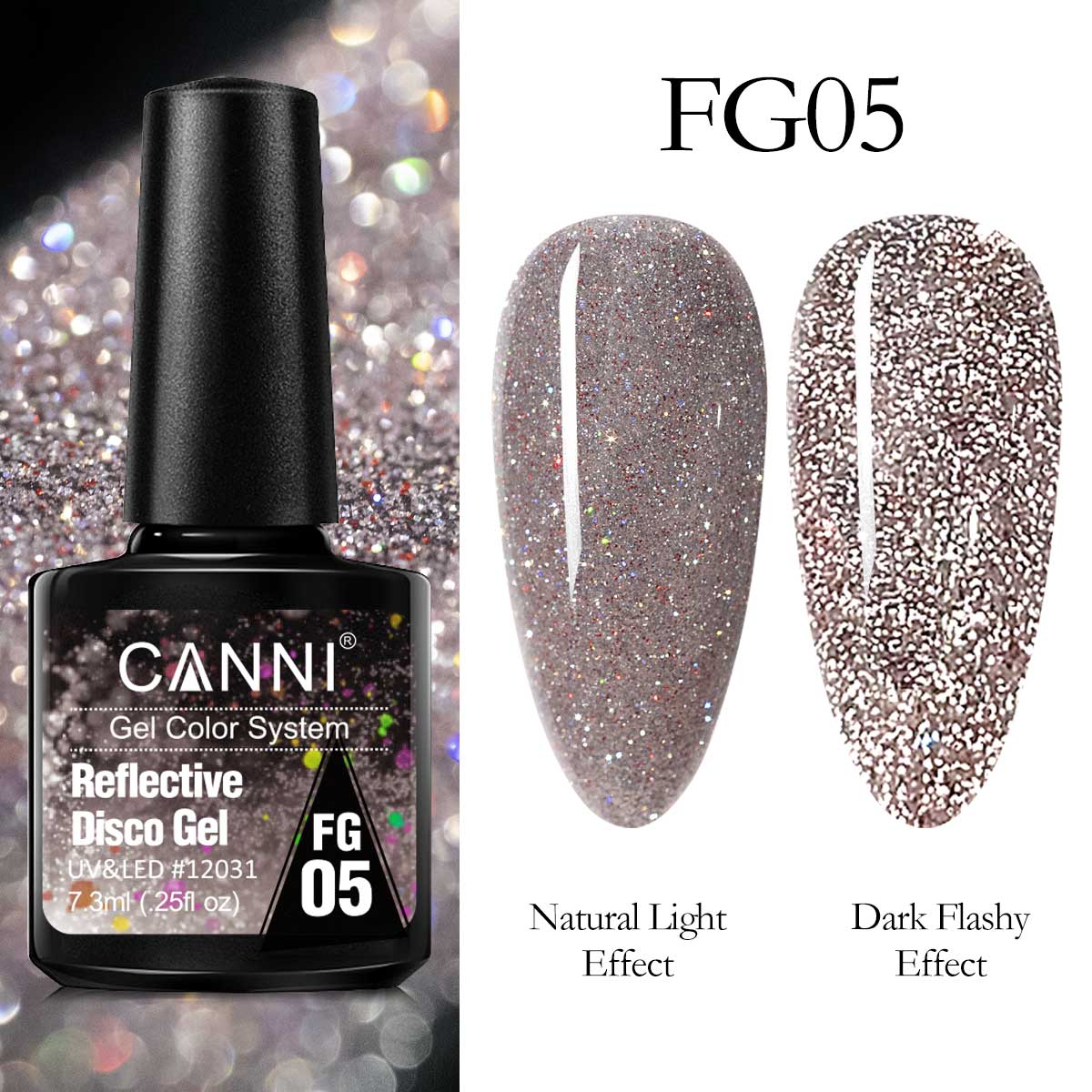 CANNI UV/LED Reflective Disco gél lakk 7.3 ml - FG05