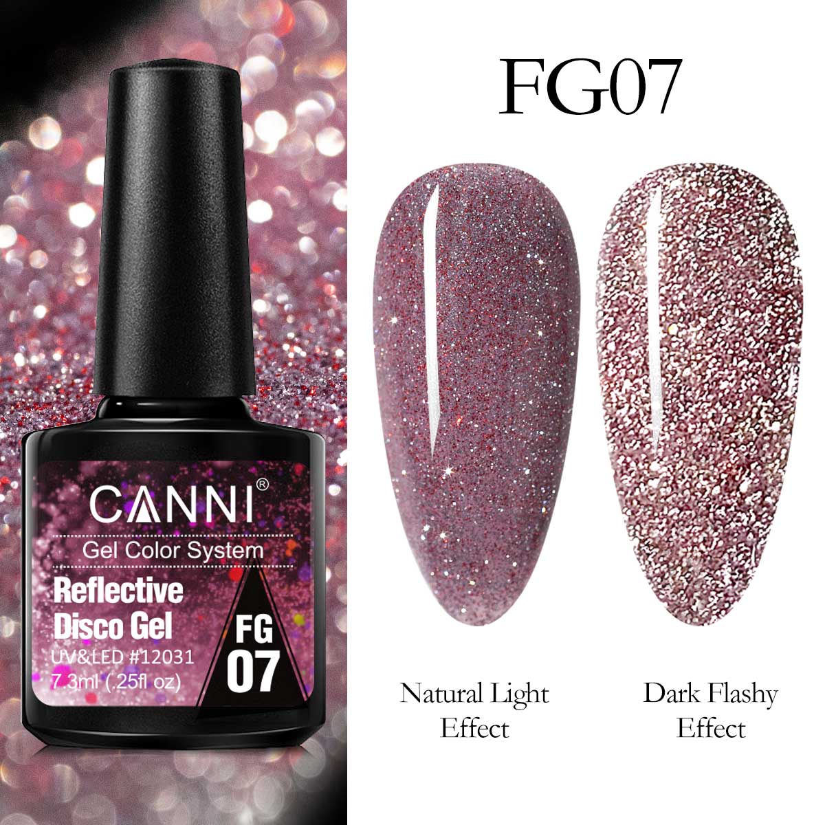 CANNI UV/LED Reflective Disco gél lakk 7.3 ml - FG07