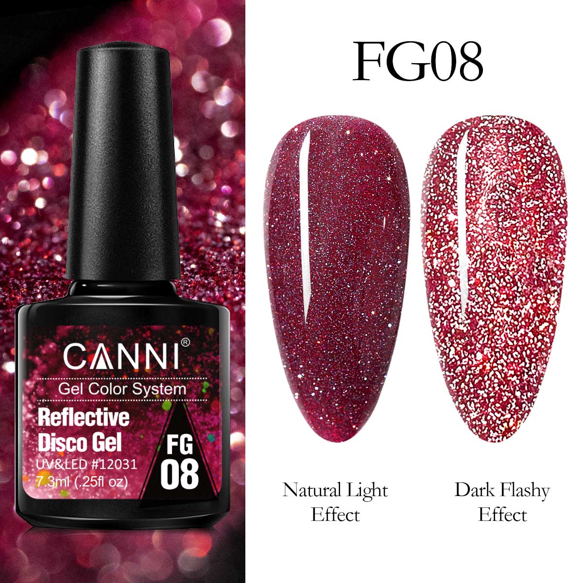 CANNI UV/LED Reflective Disco gél lakk 7.3 ml - FG08