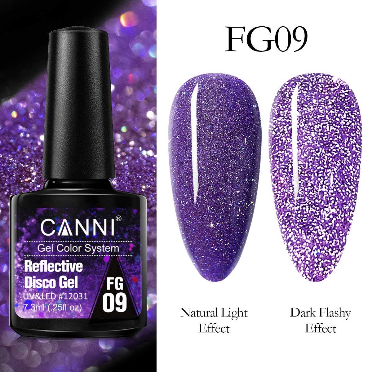 CANNI UV/LED Reflective Disco gél lakk 7.3 ml - FG09