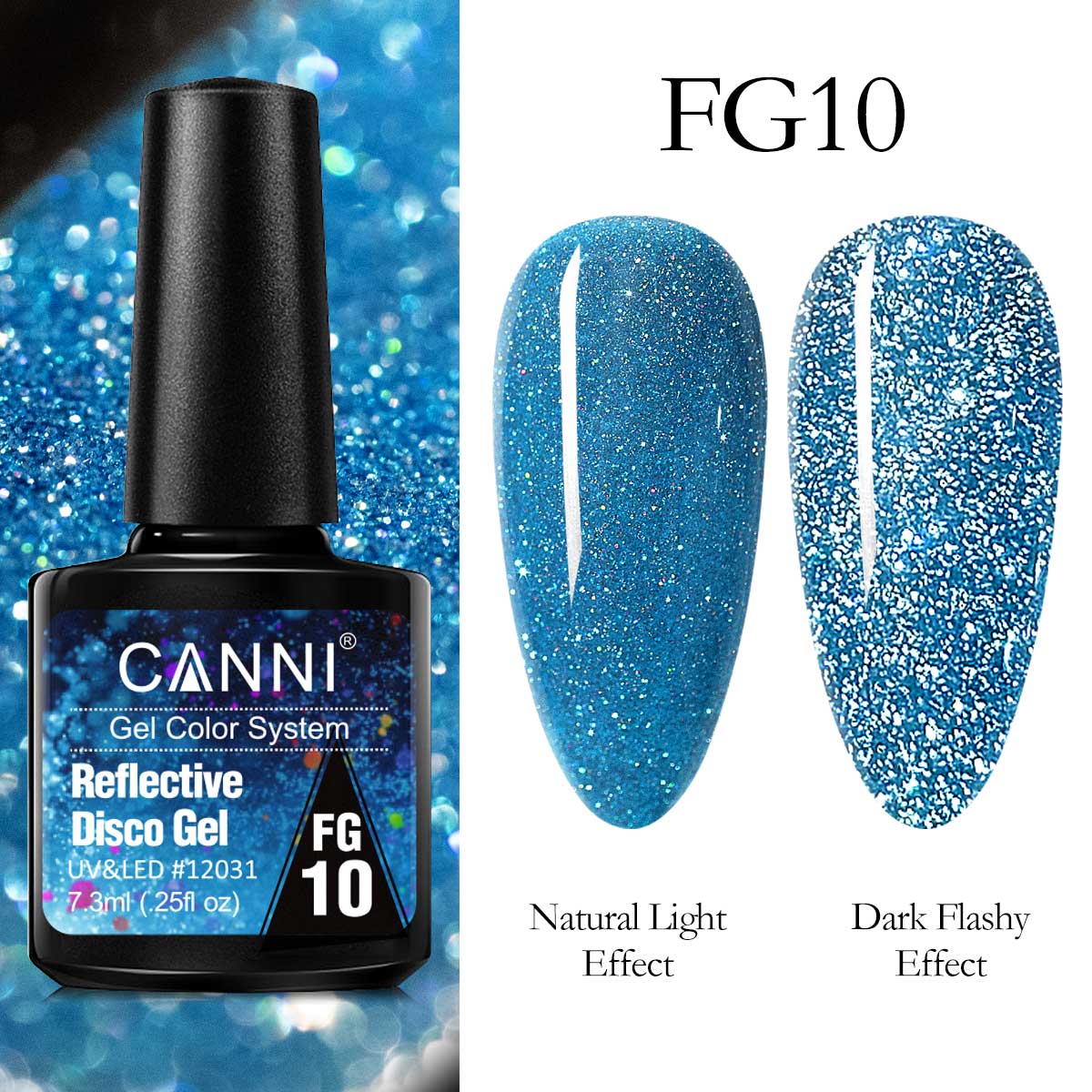 CANNI UV/LED Reflective Disco gél lakk 7.3 ml - FG10