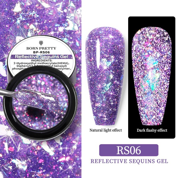 Born Pretty - Reflective Sequins Gel 5g - RS06