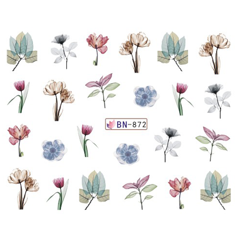 Köröm matrica No.872 Fátyol virágok -45