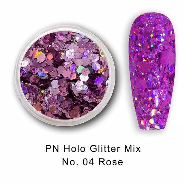 PN Holo glitter mix No.04 Rose