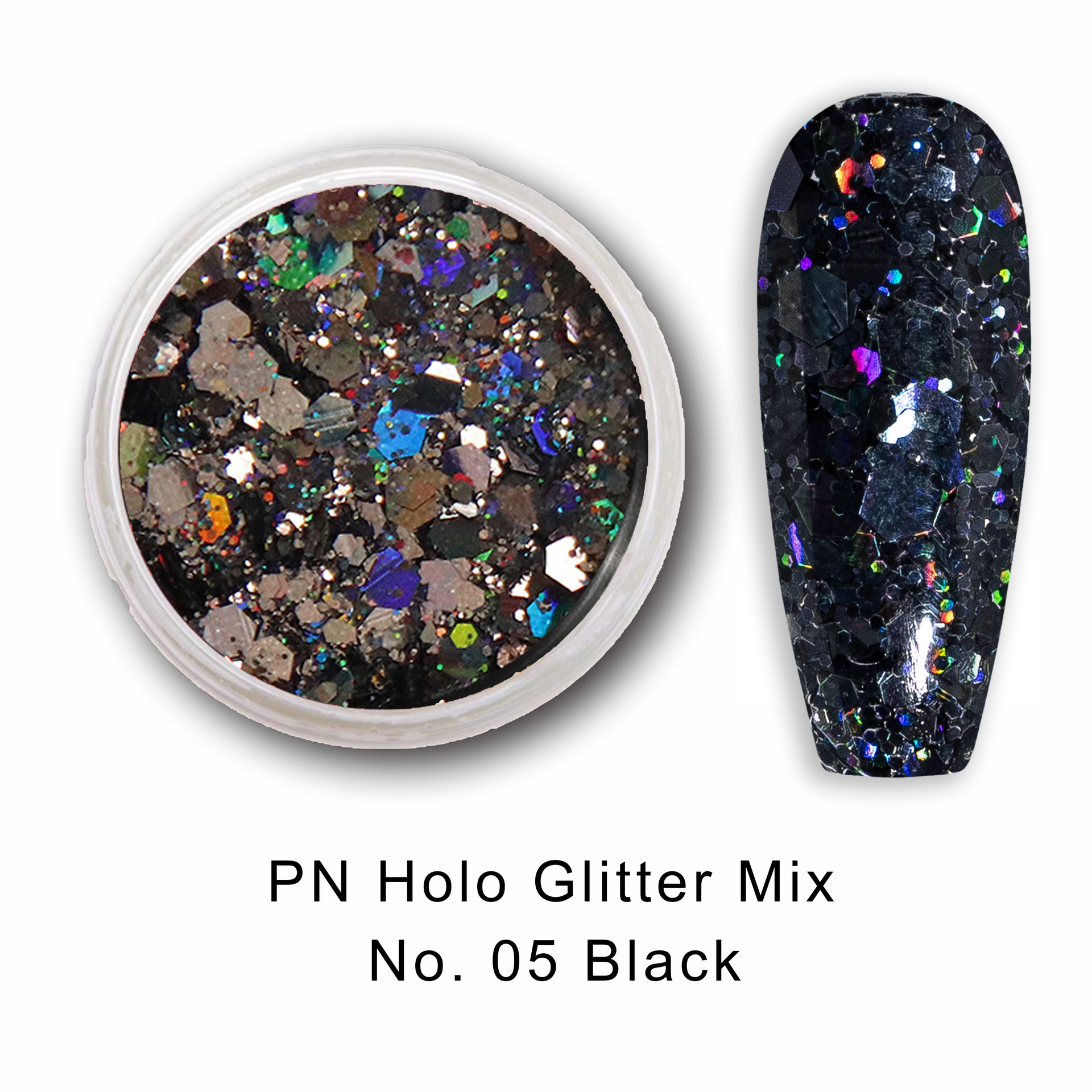 PN Holo glitter mix No.05 Black