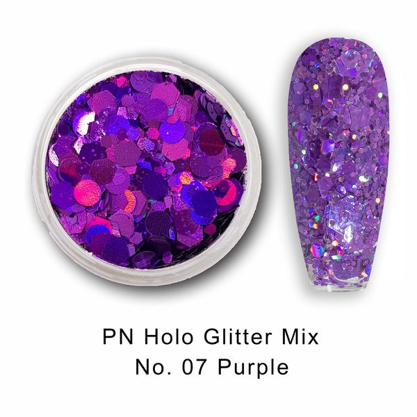 PN Holo glitter mix No.07 Purple