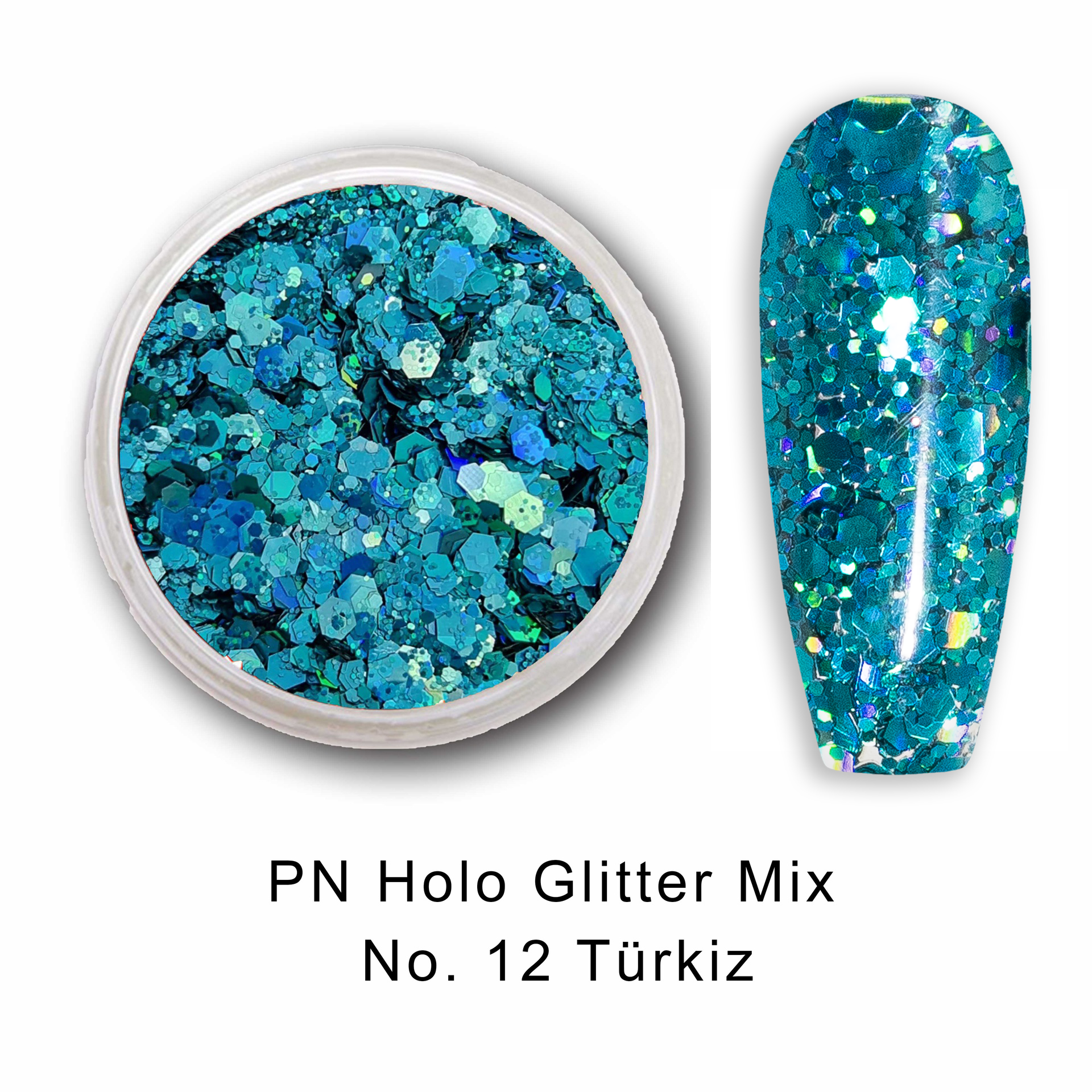PN Holo glitter mix No.12 Türkiz