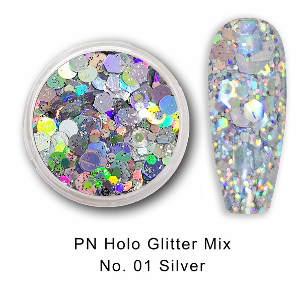 PN Holo glitter mix No.01 Silver