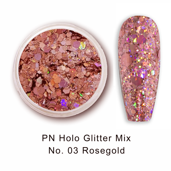 PN Holo glitter mix No.03 Rosegold