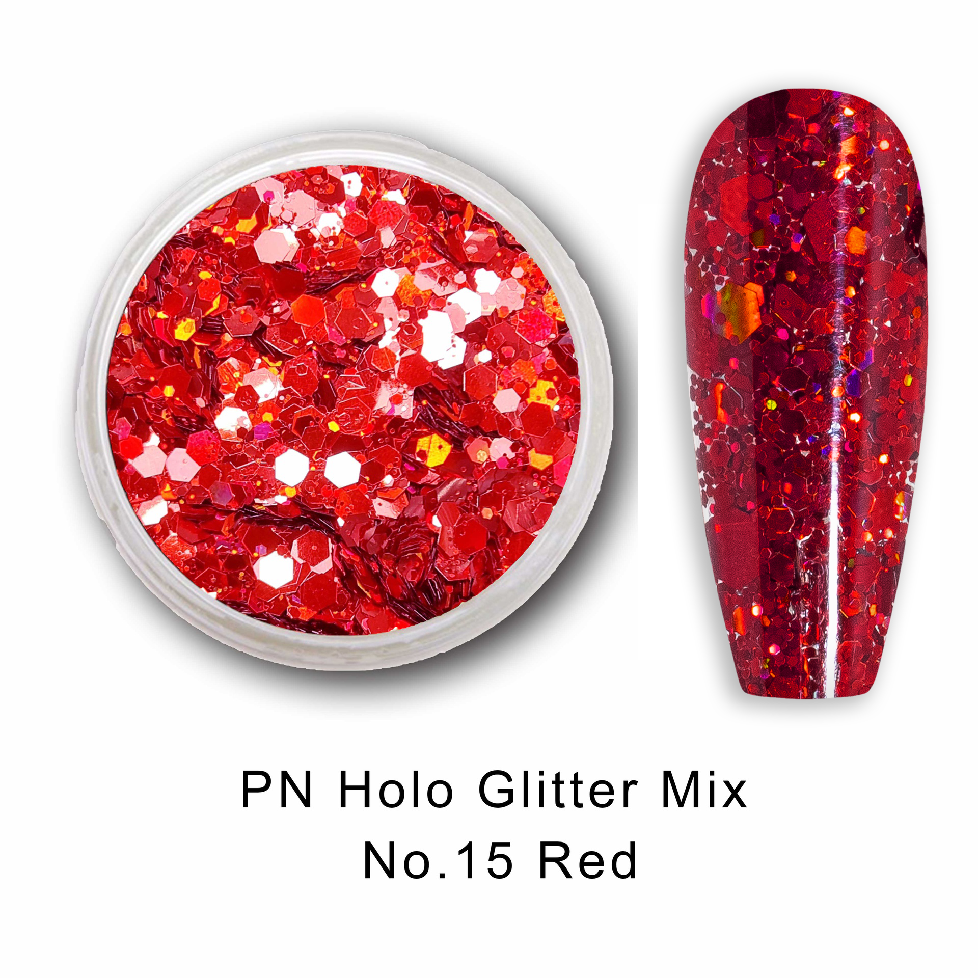 PN Holo glitter mix No.15 Red