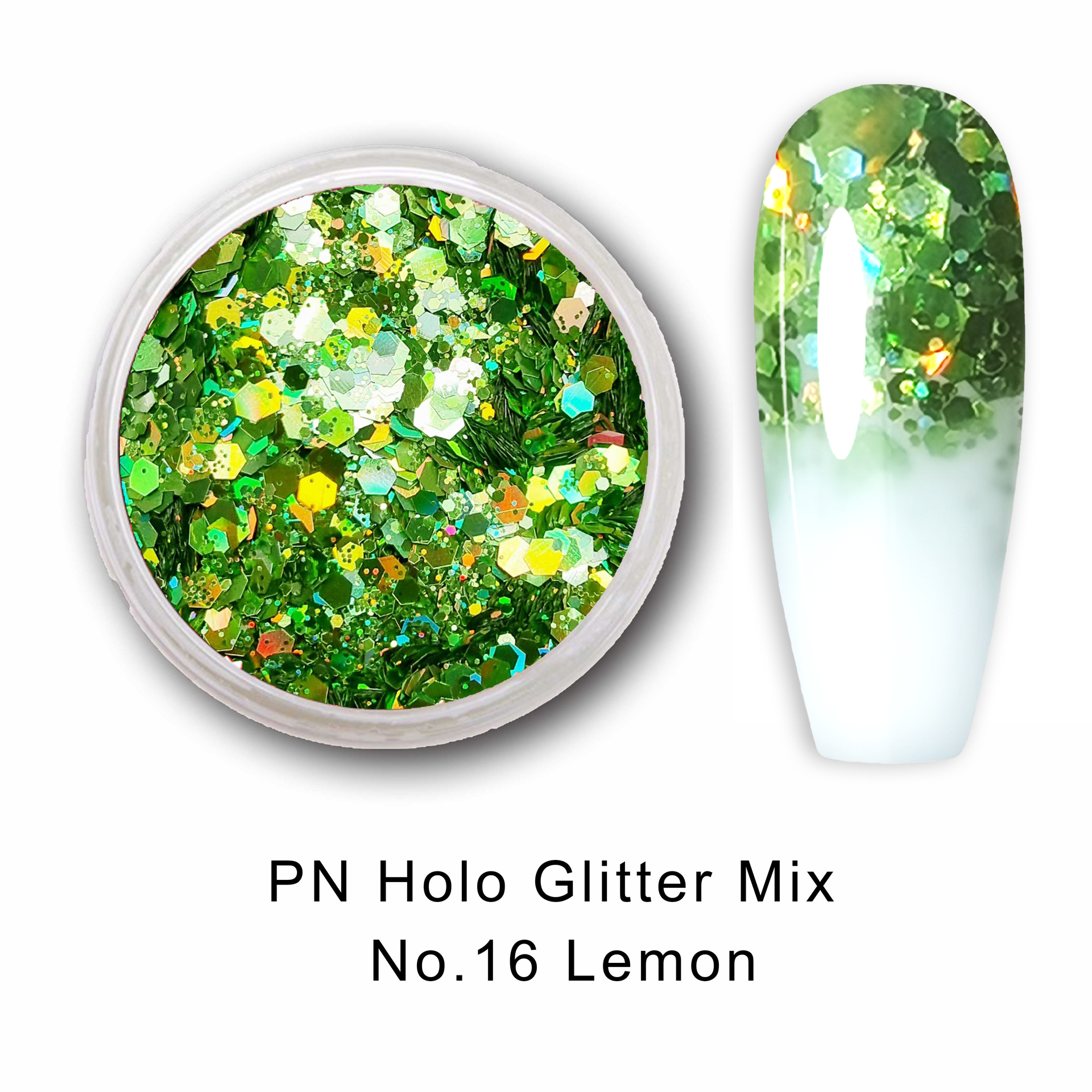 PN Holo glitter mix No.16 Lemon