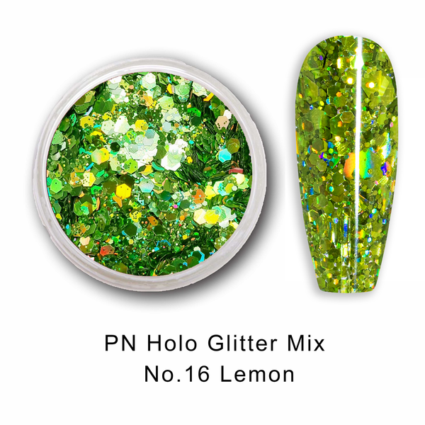 PN Holo glitter mix No.16 Lemon