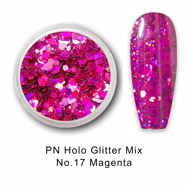 PN Holo glitter mix No.17 Magenta