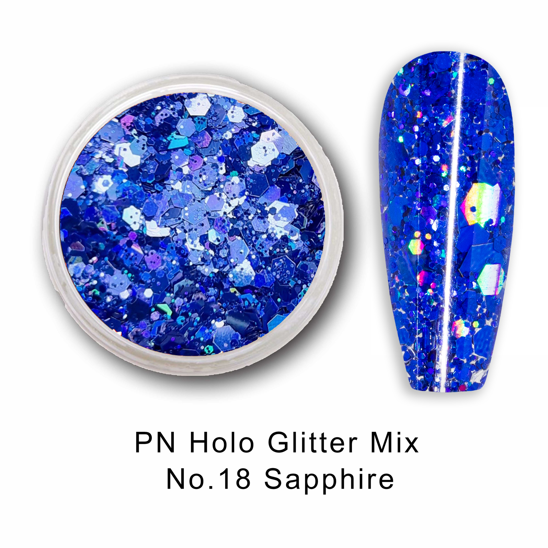 PN Holo glitter mix No.18 Sapphire