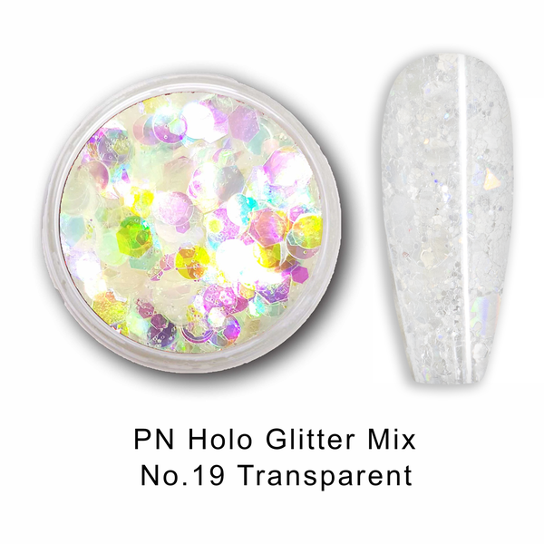 PN Holo glitter mix No.19 Transparent