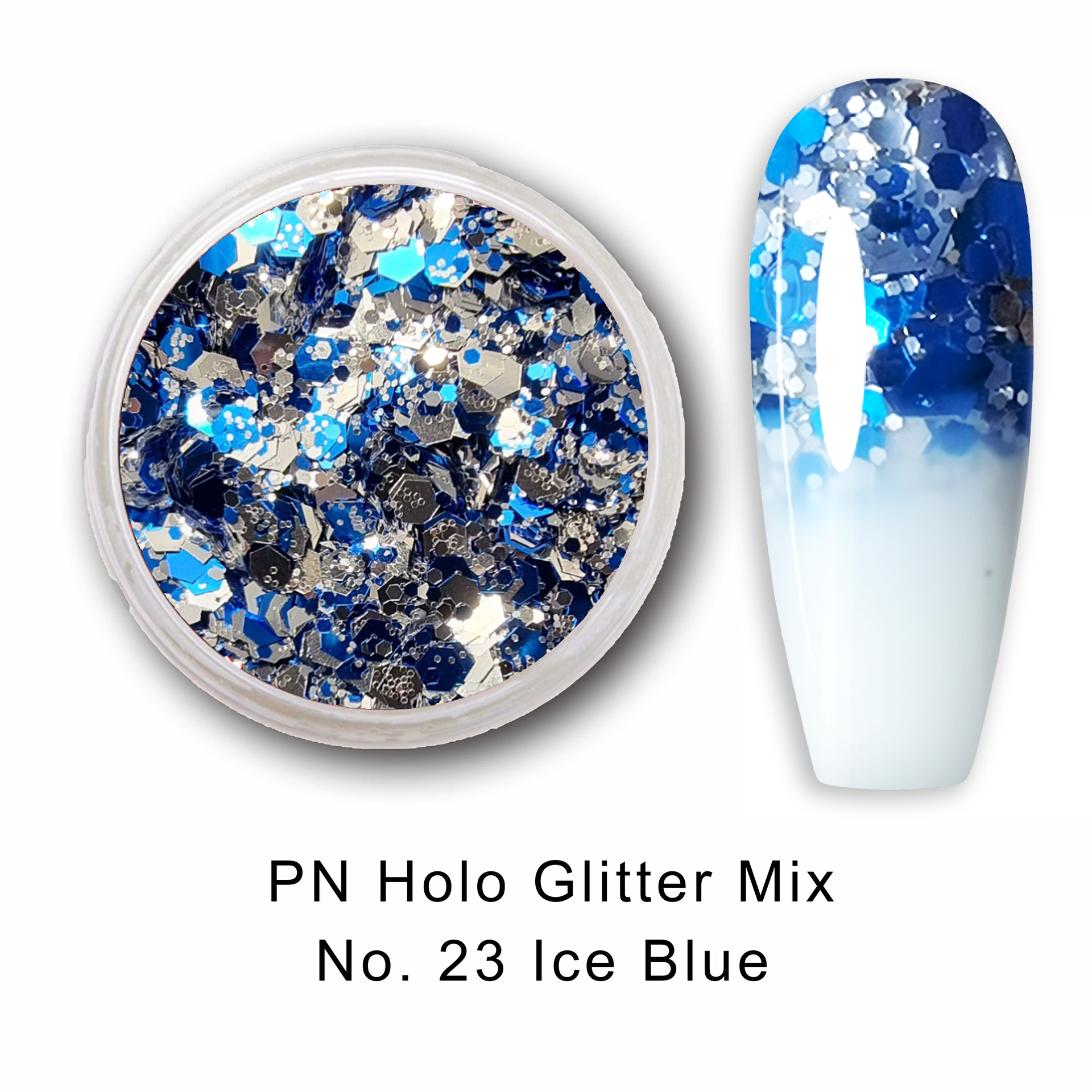 PN Holo glitter mix No.23 Ice Blue