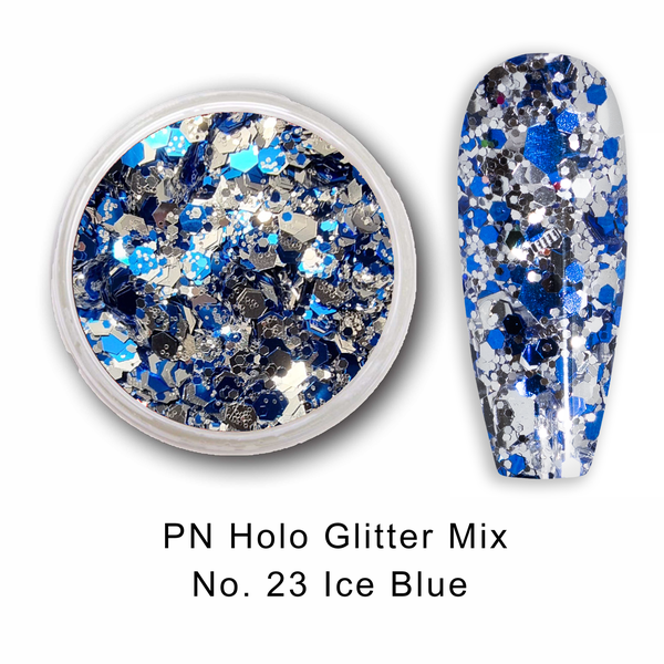 PN Holo glitter mix No.23 Ice Blue
